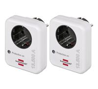 Brennenstuhl 1506980 Lot de 2 fiches intermédiaires Blanc