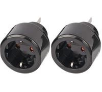 Brennenstuhl 1508440 Adaptateur Secteur de Voyage Prise de Terre/Australie-Chine, Noir (Lot de 2)