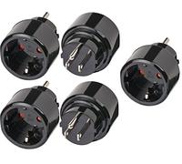 Brennenstuhl 1508550 Lot de 5 adaptateurs de voyage avec contact de protection pour USA, Japon Noir