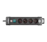 Brennenstuhl 1951140100 Noir | Multiprise avec interrupteur, angle de 45° des prises de contact de protection, fabriquée en Allemagne, noir