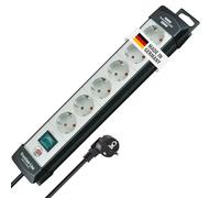 Brennenstuhl Multiprise 1951560101 Premium-Line Gris Clair/Noir 6 prises câble 5 m avec fixation