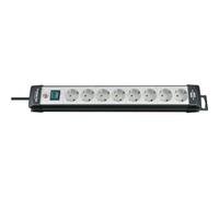 Brennenstuhl 1951580100 Prolongateur Multiprise Premium-Line 8 Prises, Noir/Gris Clair, 3 m