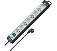 Brennenstuhl 1951580100 Prolongateur Multiprise Premium-Line 8 Prises, Noir/Gris Clair, 3 m