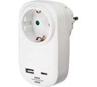 Brennenstuhl Adaptateur de prise de courant avec chargeur USB Power Delivery 18W blanc - 1508210