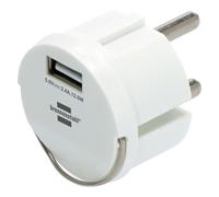 Brennenstuhl Adaptateur de prise USB 2,4A blanc (12 W, 1 portion), Chargeur USB, Blanc