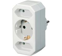 Brennenstuhl Multiprise 3 voies 1 prise contact/2 prises Euro – Parasurtenseur Plug-in DE Blanc