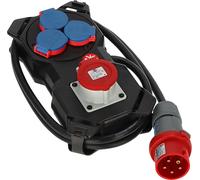 Brennenstuhl Bloc Distributeur/répartiteur d'alimentation 16 A (câble H07RN-F 5G2,5 de 2 m, pour Une Utilisation sur Le Chantier et Une Utilisation permanente en extérieur IP44, Convient pour Montage