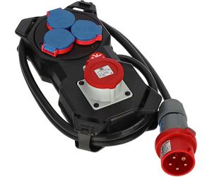 Brennenstuhl Bloc Distributeur/répartiteur d'alimentation 16 A (câble H07RN-F 5G2,5 de 2 m, pour Une Utilisation sur Le Chantier et Une Utilisation permanente en extérieur IP44, Convient pour Montage