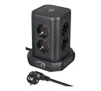 Brennenstuhl Tour de prises 8 voies avec 4x USB noir 2m H05VV-F3G1.5 - 1153560000