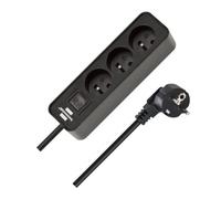 BRENNENSTUHL Multiprise ECOLOR 3 prises -cable 1.50m H05VV-F3G1.0. avec interrupteur-. Noir