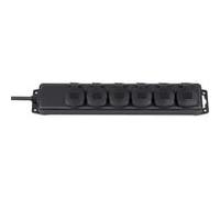 Multiprise avec 6 Prises Type F 2m IP44 Noir