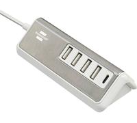Brennenstuhl Brennenstuhl 1508230, Indoor, AC, 4,2 A, 1,5 m, Edelstahl, Weiß Chargeur USB 20 W 4x USB-A, 1x USB-C® Power Delivery argent, blanc intérieure