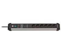 Brennenstuhl Rallonge électrique 1391010600 – 6 prises – 3 m – Parasurtenseur 60 000 A – Noir/Argent