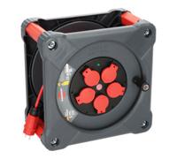 Brennenstuhl Professional KA 3110 Cube De Chantier 5 Prises Enrouleur De Câble H07BQ-F 3G1.5 - IP44 - 33m - Rouge