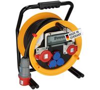 Brennenstuhl Brobusta 380 CEE 2 FI IP44 Enrouleur de câble 25 m avec protection FI, pour une utilisation continue en extérieur, fabriqué en Allemagne