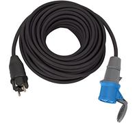 Brennenstuhl Câble Adaptateur CEE avec fiche de Contact de Mise à la Terre et couplage CEE (25 m, câble Noir, H07RN-F 3G2,5, 230 V/16 A, Utilisation permanente en extérieur, IP44, fabriqué en