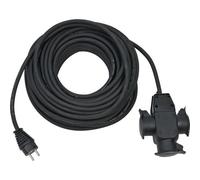 Brennenstuhl Câble d'extension de chantier 25m H07RN-F3G1,5 noir avec accouplement caoutchouc 3 voies IP44 - 1167820301