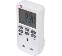 Brennenstuhl Comfort-Line Minuteur numérique hebdomadaire avec Prise de minuterie numérique (minuterie hebdomadaire pour l'intérieur, Fonction Compte à rebours et Protection Tactile Accrue) Blanc