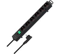 Brennenstuhl Comfort-Line Plus Bloc Multiprise 4 Prises Avec Fiche Plate, Interrupteur, Câble de 2 M Et Intervalles Extra Larges, Noir, 1153300100
