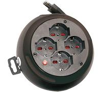Brennenstuhl Design Box Enrouleur de câble, 3m, 4 prises italiennes 10/16 Schuko 3500W, 230V