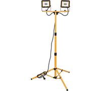 Brennenstuhl Double projecteur LED JARO 4050 T sur trépied(2Projecteurs de chantier LED avec trépied télescopique pour l'extérieur (trépied réglable en hauteur, 2x20W, 2x1950lm, 6500K, 2,5m de câble)