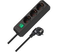 Brennenstuhl Barre multiprise Eco-Line 3 prises, coupe-circuit, cordon 1,5 m Noir (Import Allemagne)