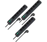 Brennenstuhl Eco-Line Bloc multiprise 6 Prises avec parasurtenseur (multiprise avec Protection de Contact Accrue, Interrupteur et câble de 1,5 m) Anthracite