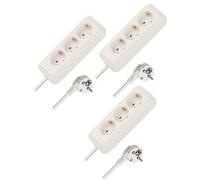 Brennenstuhl Eco-Line Lot de 3 multiprises 3 Prises avec Protection de Contact Accrue et câble de 1,5 m Blanc