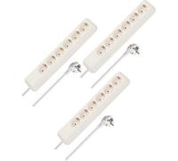 Brennenstuhl Eco-Line Lot de 3 multiprises 6 Prises avec Protection de Contact Accrue et câble de 1,5 m Blanc