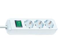 Brennenstuhl ECO-Line Multiprise avec 3 prises / 1,5 m (blanc)