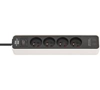 Brennenstuhl Ecolor multiprise à 4 Prises avec Prise de Charge USB C (multiprise avec 2X Chargeur USB C, Interrupteur et câble de 1,5m) Blanc/Noir