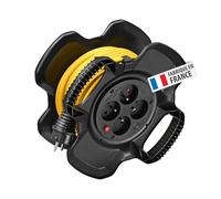 Brennenstuhl Enrouleur de câble électrique compact X-GUM 4 prises (20m, utilisation en intérieur, fabriqué en France)
