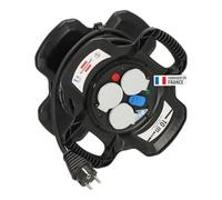 Brennenstuhl Enrouleur de câble X-GUM 1169761100 - compact 10m H07RN-F 3G1,5, 3 prises, 2 USB IP44