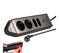 Brennenstuhl Multiprise Estilo – 4 prises avec charge USB – Noir
