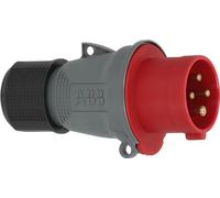 Brennenstuhl Fiche CEE avec 3 pôles/fiche industrielle mobile rouge (16A/415V, connecteur avec un presse-étoupe, verrouillage par rotation, IP44) - utilisation en extérieur