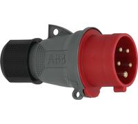 Brennenstuhl Fiche CEE avec 4 pôles/fiche industrielle mobile rouge (16A/415V, connecteur avec un presse-étoupe, verrouillage par rotation, IP44) - utilisation en extérieur