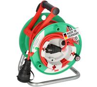 Brennenstuhl Garant G Bretec Enrouleur de câble de jardin, IP44, pour tondeuse à gazon, avec câble de 23 + 2 m, rouge, plastique spécial, utilisation à court terme en extérieur, fabriqué en Allemagne