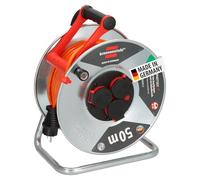 Brennenstuhl Garant S V2 Enrouleur de câble IP44 50 m (fabriqué en Allemagne, câble noir, tôle d'acier, utilisation à court terme en extérieur)