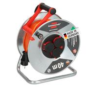 Brennenstuhl Garant S V2 Enrouleur de câble IP44 pour l'extérieur 40 m (fabriqué en Allemagne, câble de couleur orange, en tôle d'acier, utilisation à court terme en extérieur)
