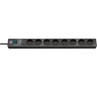 Brennenstuhl hugo! Bloc multiprise 8 prises avec parasurtenseur/parafoudre cordon 2 m - Anthracite