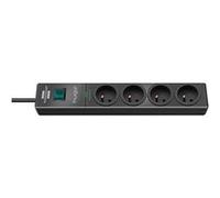 Multiprise Parasurtenseur avec 4 Prises Universelles Hugo 2m Noir