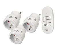 Brennenstuhl Lot de 3 mini prises télécommandées programmables IP20 Blanc