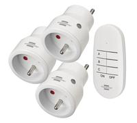 Brennenstuhl Lot de 3 mini prises télécommandées programmables IP20 Blanc