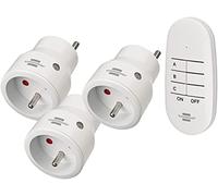 Brennenstuhl Lot de 3 mini prises de courant télécommandées programmables IP20