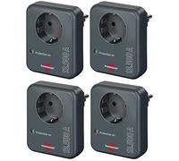 Brennenstuhl Lot de 4 adaptateurs de prises avec parasurtenseur 13500 A - Adaptateur de protection contre la foudre pour appareils électriques - Anthracite