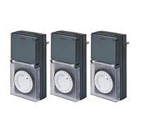 Brennenstuhl Minuterie MZ 44, prise mécanique avec minuterie journalière protégée IP44, avec protection de contact accrue et couverture de protection, noir (3 pièces)