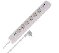 Brennenstuhl Multiprise 6 prises avec USB et parasurtenseur (multiprise avec 2 ports USB C PD 36 W pour charge rapide et 1 port USB A 36 W, interrupteur, câble de 2 m) Noir (blanc)