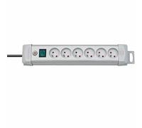 Brennenstuhl Multiprise Premium Plus 6 prises – interrupteur à voyant, câble 3 m – Grise
