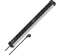 Brennenstuhl Multiprise Alu-Line – 12 prises, 2 interrupteurs, câble 3 m – Aluminium