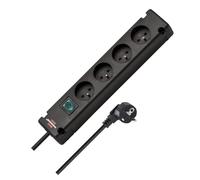 Multiprise Bermounta 4 Prises 1.5m noir avec interrupteur BRENNENSTUHL